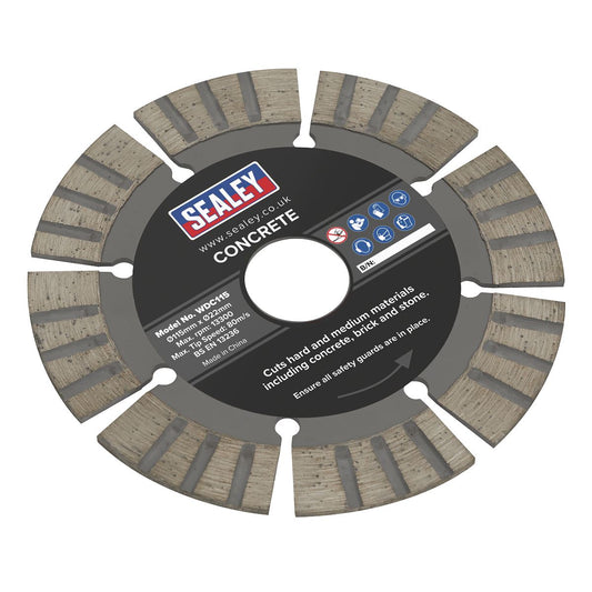 Sealey Concrete Cutting Disc Dry Use 115mm WDC115