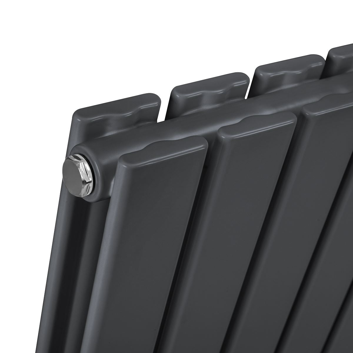 Baridi Horizontal Radiator Contemporary Double Flat Panel Design 600 x 560mm � Anthracite DH339