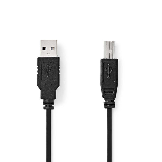 USB Cable USB 2.0 USB-A Male USB-B Male 10W 480Mbps Nickel Plated 0.5m Round PVC