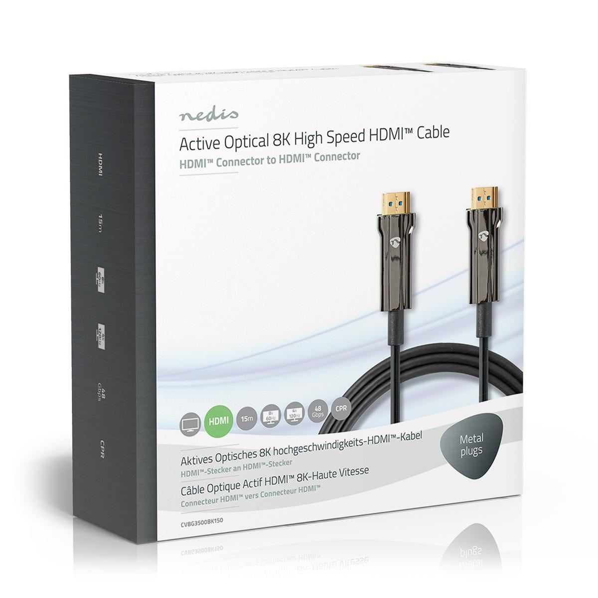 Nedis Ultra High Speed HDMI Cable AOC HDMI Connector to HDMI Connector 15m Black - CVBG3500BK150