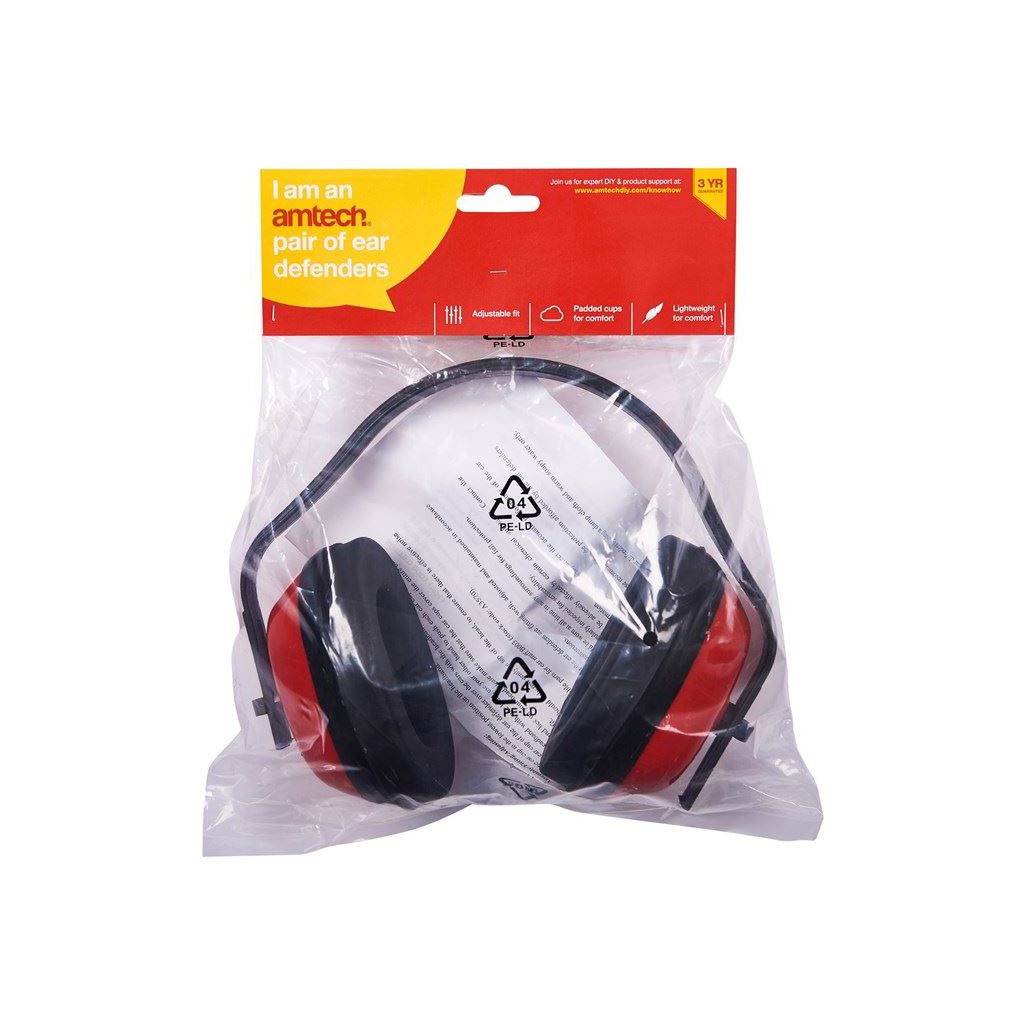 Amtech Ear Defenders Foam Padded Cups Fully Adjustable Ear Plugs - A3570