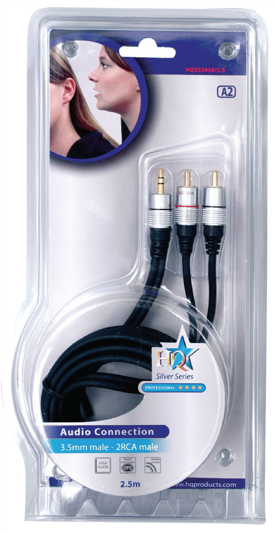 (Disc) HQ High quality Audio cable 2.5m HQSS3458/2.5 Tracked IE1.P.250 stocked GETR