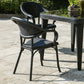 Dellonda Armchair Weather Resistant PP Body Stackable x 6, Dark Wood DG205