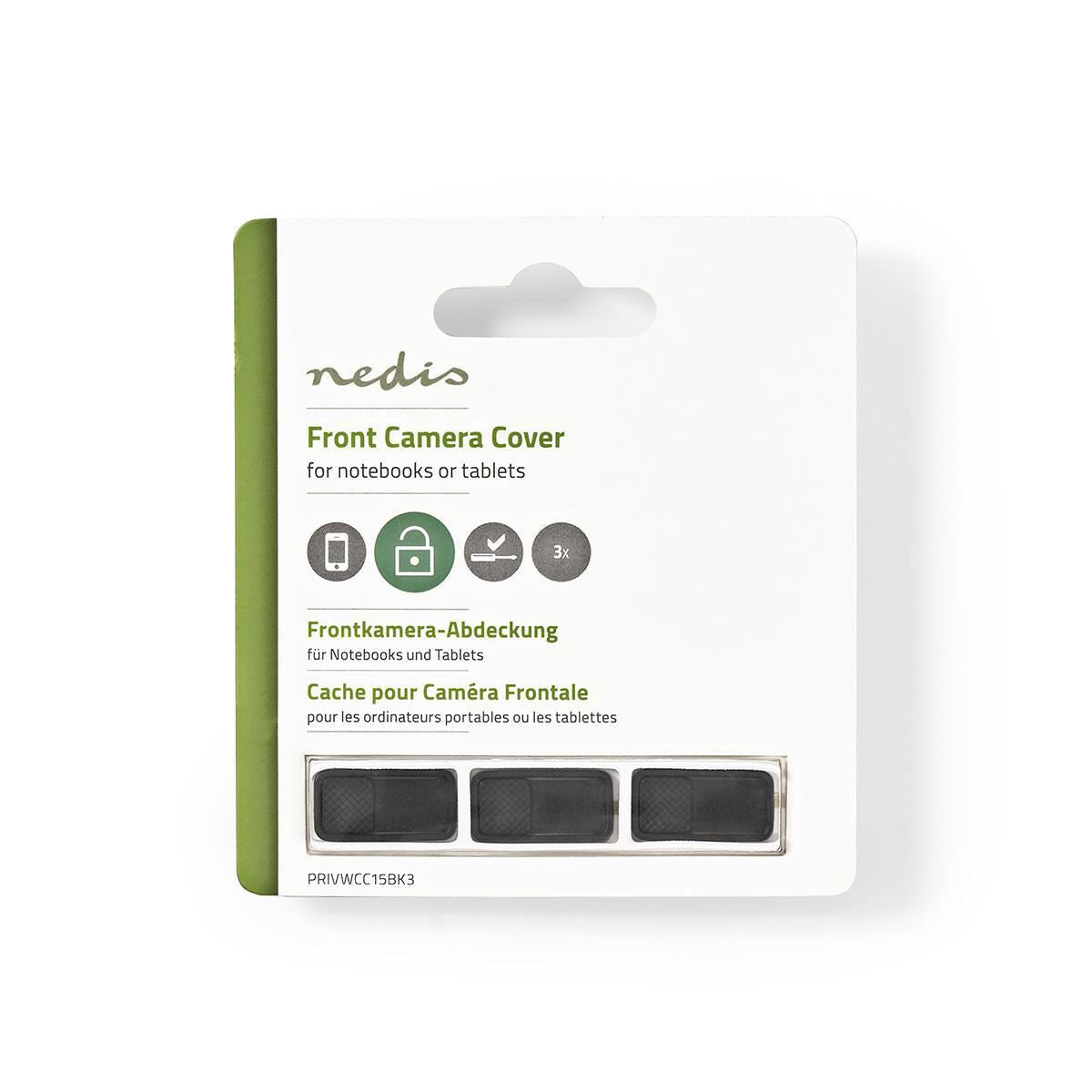 Nedis Privacy Cover For Notebooks and Tablets Quick Installation 3-Pack Black - PRIVWCC15BK3