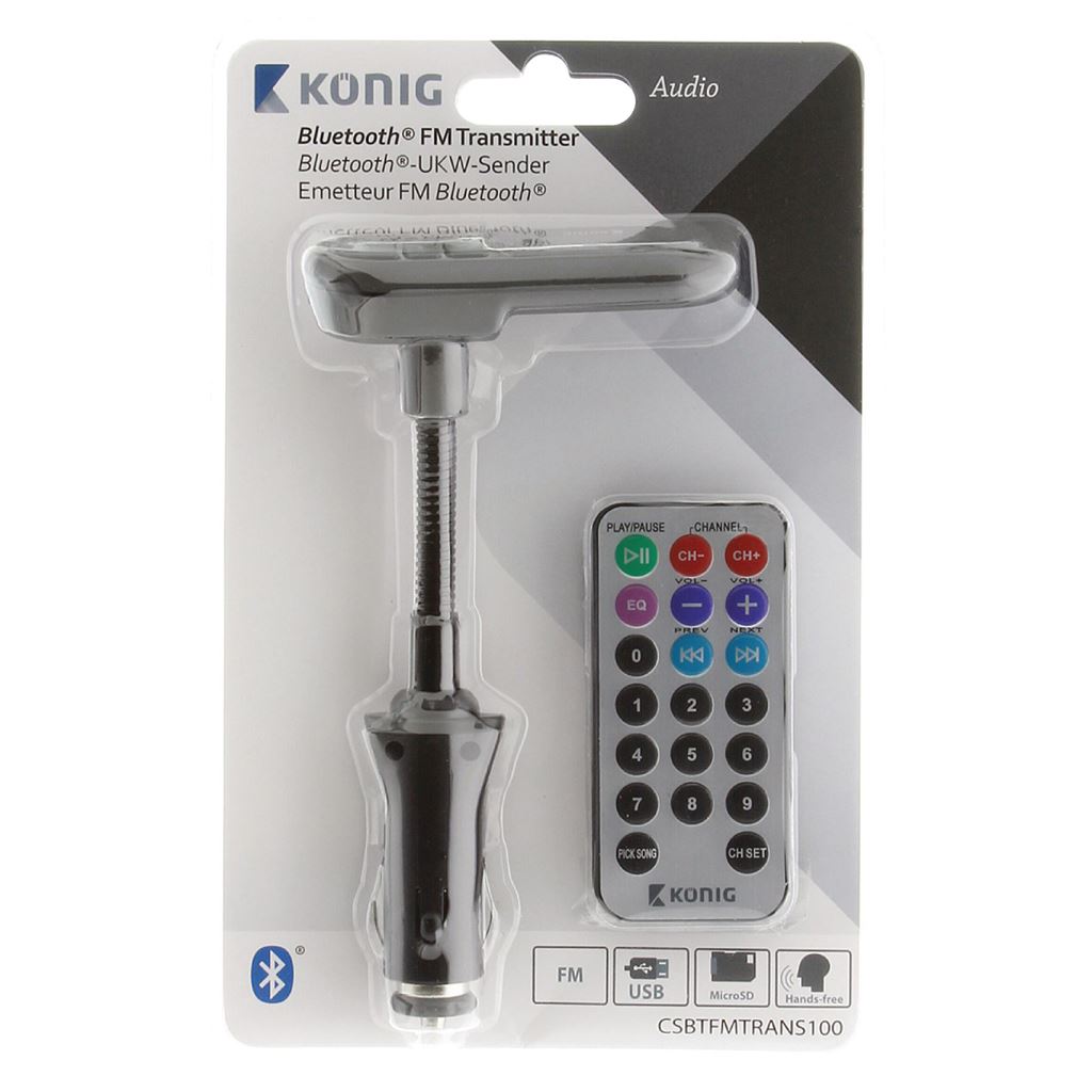 Konig Bluetooth 12V FM transmitter with microphone - CATR100BK