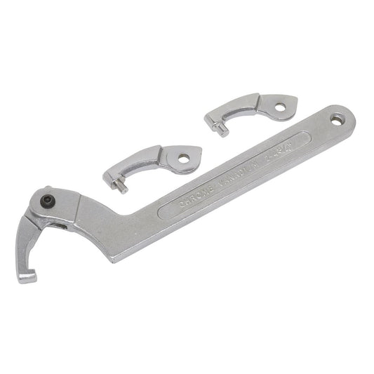 Sealey Adjustable C Spanner - Hook & Pin Wrench Set 4pc 51-121mm SMC2L