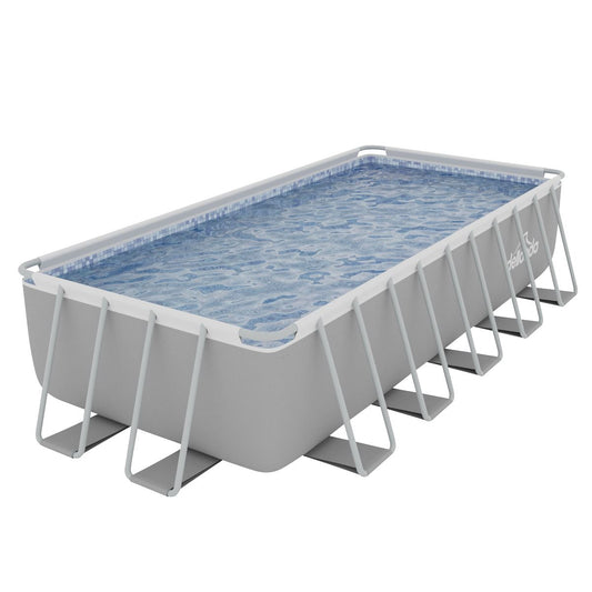 Dellonda 21ft Deluxe Rectangular Swimming Pool, Step Ladder Pool & Ground Covers