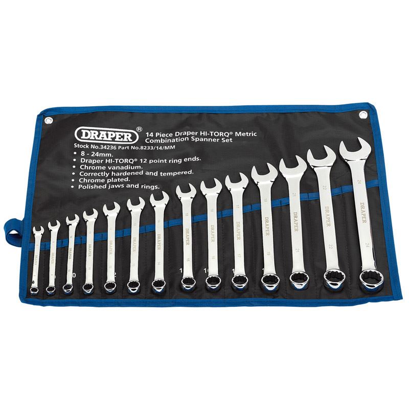 Draper 14 Piece Metric Combination Spanner Set 34236