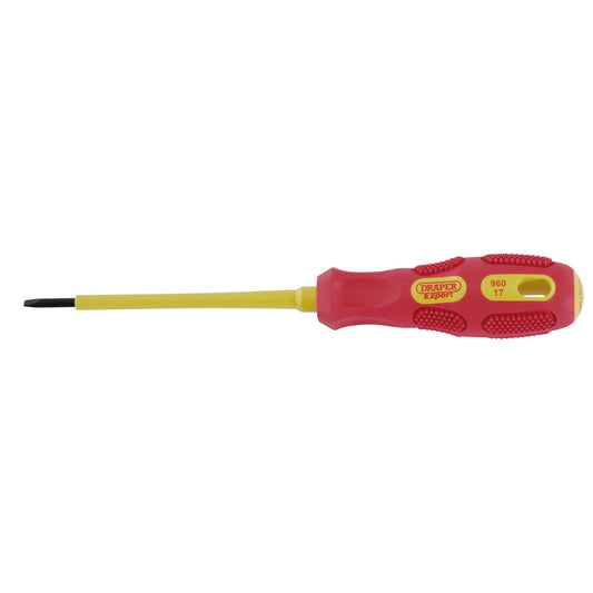 Draper 1x Expert 2.5mmx75mm Insulated Plain Slot Screwdriver Professional Tool - 69211
