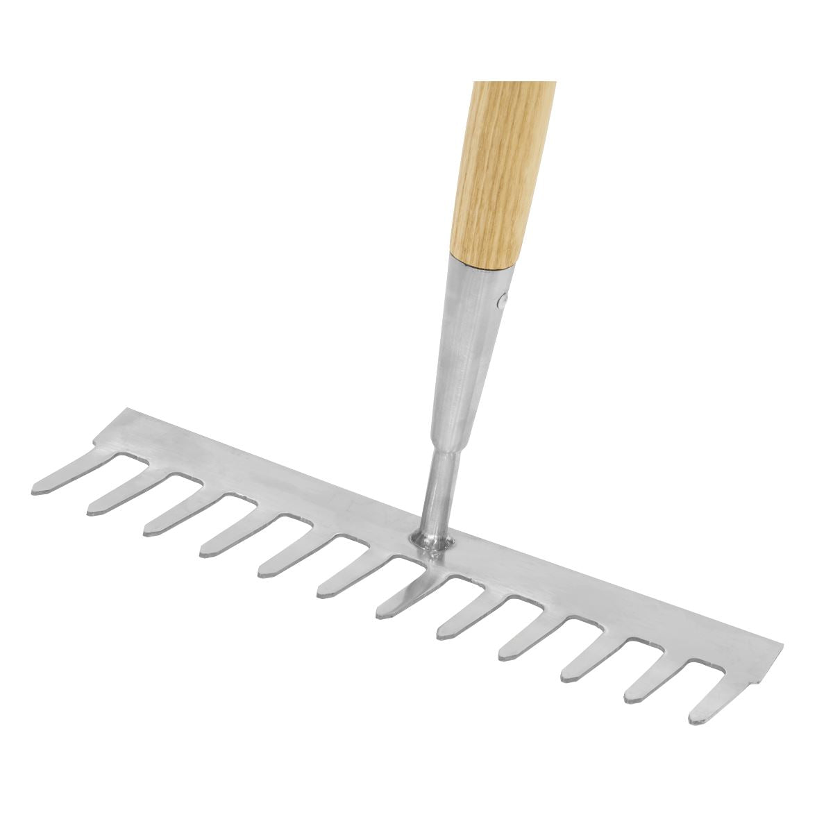 Sealey Premier Garden Rake with Long Ash Handle & Stainless Steel Tines GTWH011