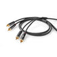 Nedis 1m Stereo Audio Cable 2x RCA Male to 2x RCA Male Gun Metal Grey Braided - CATB24200GY10