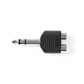 Nedis Stereo Audio Adapter 6.35mm Male to 2x RCA Female 10 pieces Black