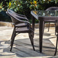Dellonda Armchair Weather Resistant PP Body Stackable x 6, Dark Wood DG205