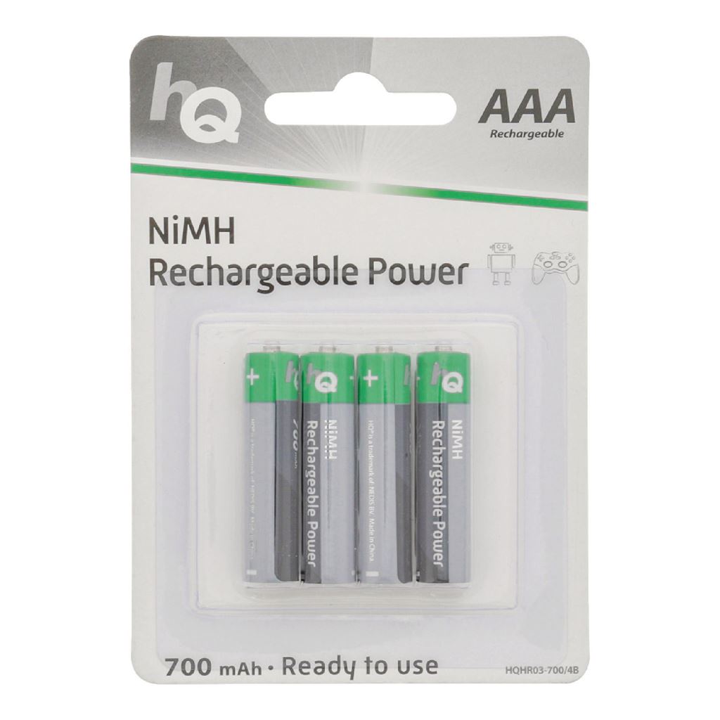 HQ Rechargeable NiMH AAA battery 700 mAh, 4-blister - BANM7HR034B