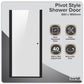 Baridi Pivot Shower Door 800 x 1850mm, 6mm Tempered Glass, Reversible - Black