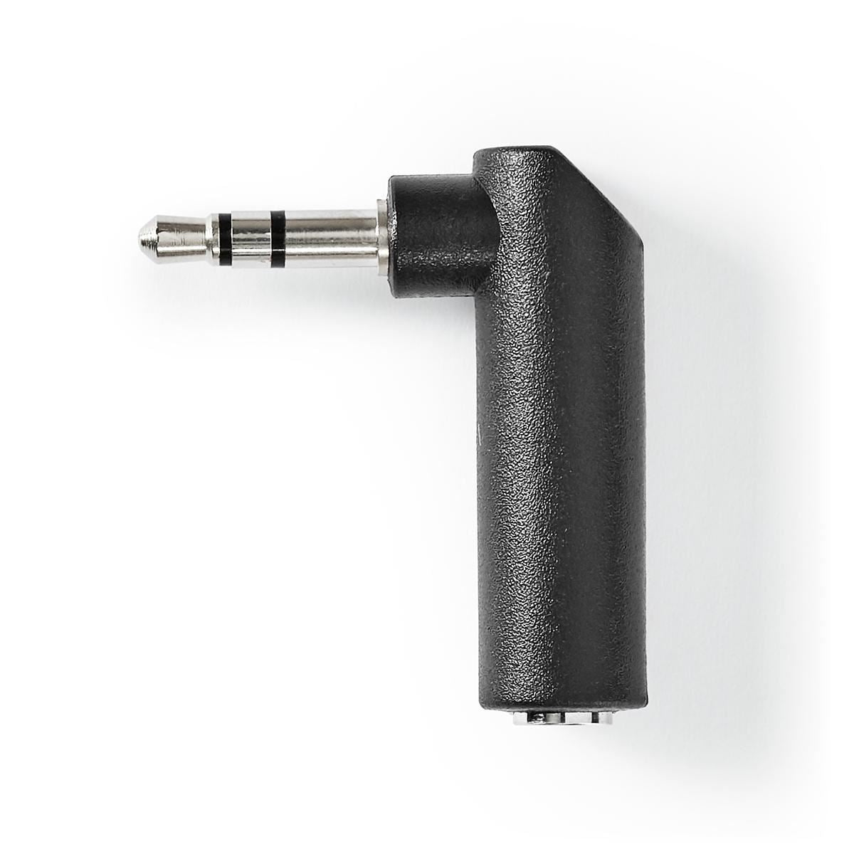 Stereo Audio Adapter 3.5mm Male to 3.5mm Female 90° Angled 3-Pole 10 Pcs Black