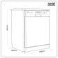 Baridi Freestanding Dishwasher 60cm Wide 13 Place Settings - Silver DH280