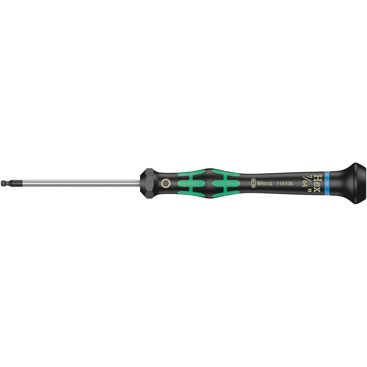 Wera 2052 Screwdriver Ballend Hex 7/64"/60 Kraftform Micro 118106