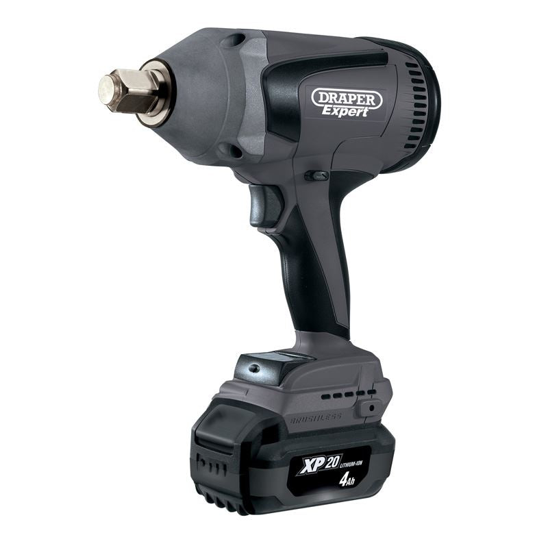 Draper XP20 20V Brushless Impact Wrench, 1/2" Sq. Dr., 1000Nm (Sold Bare) - 55942