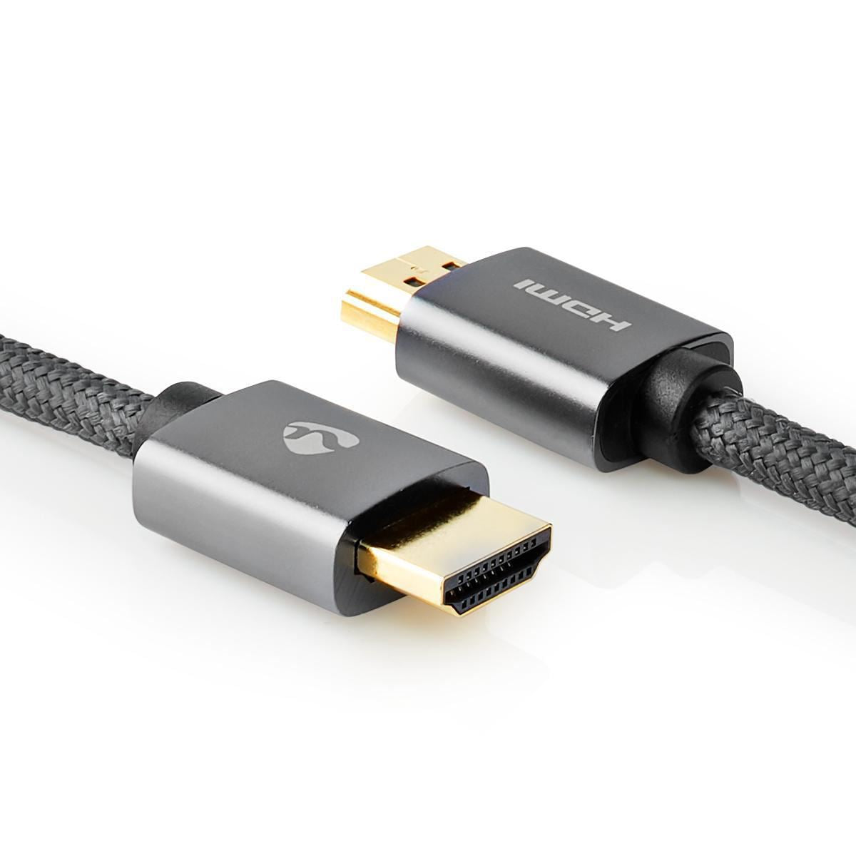 5m High Cable HDMI Connector to HDMI Connector Gun Metal Grey Braided Cable - CVTB34000GY50