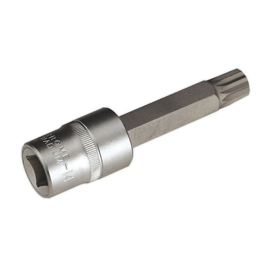 Sealey Spline Socket Bit M14 Long 1/2"Sq Drive AK5531