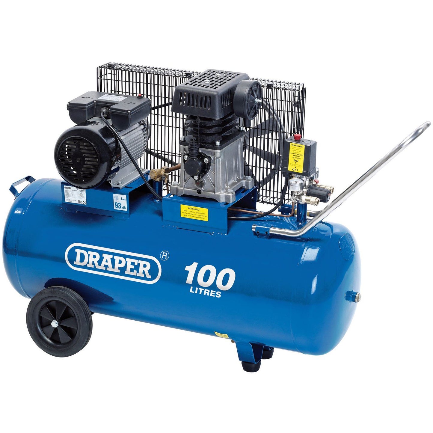 Draper DA100/330 100L 230V 2.2kW 3hp Belt-Driven Air Compressor - 31254