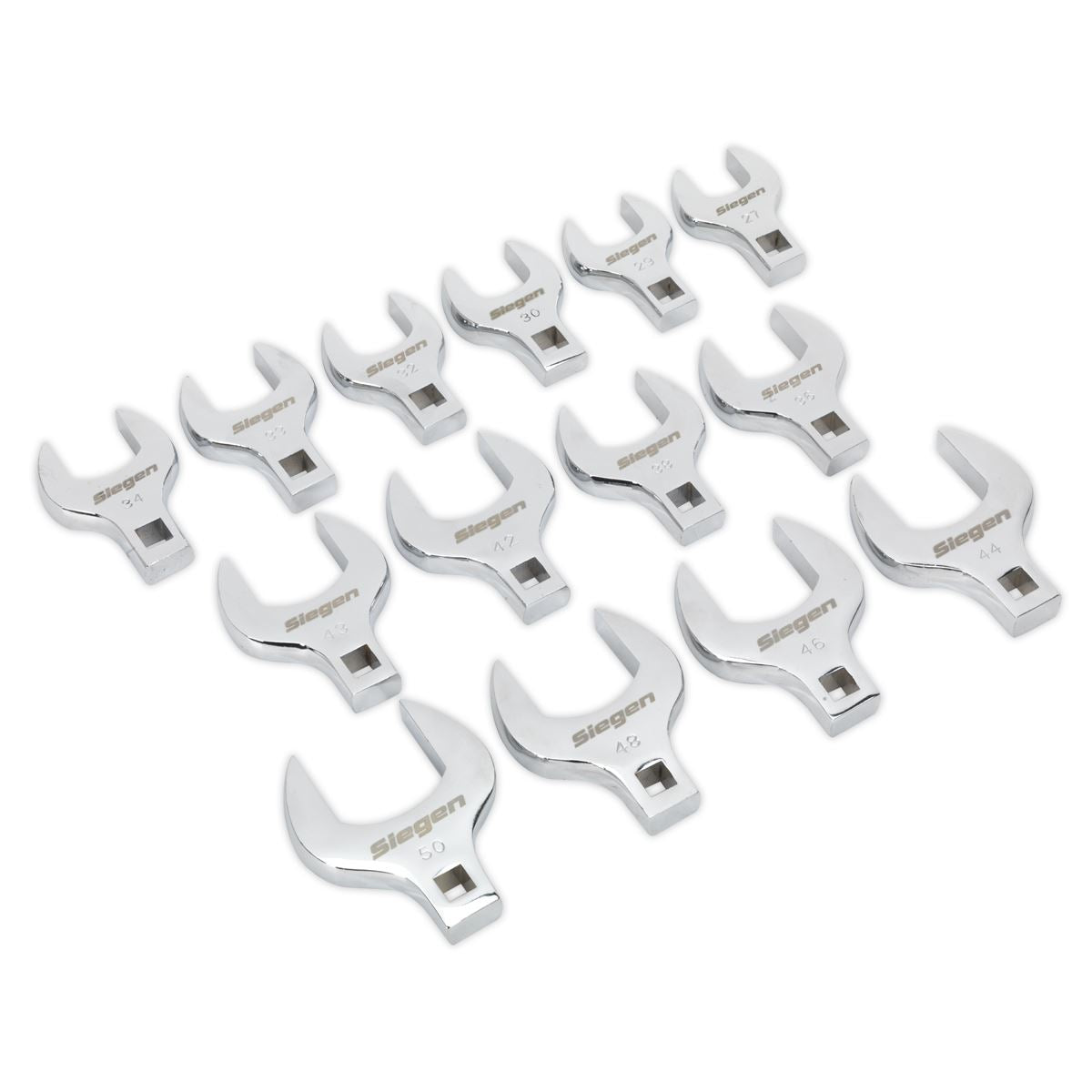 Sealey Crow's Foot Open End Spanner Set 14pc 1/2"Sq Drive Metric S01109