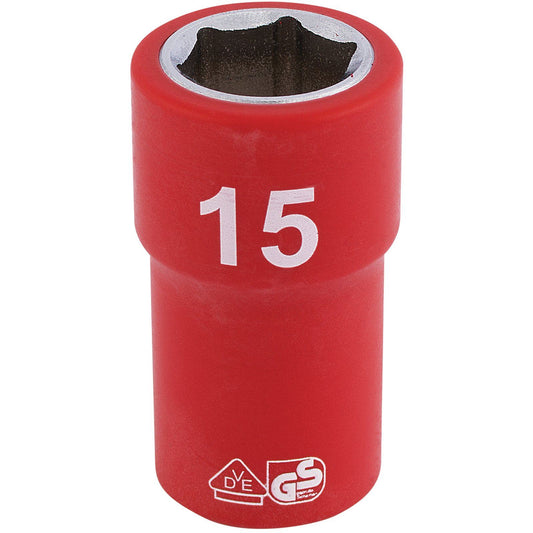 Draper 3/8" Square Drive Fully Insulated VDE Socket (15mm) - 31698