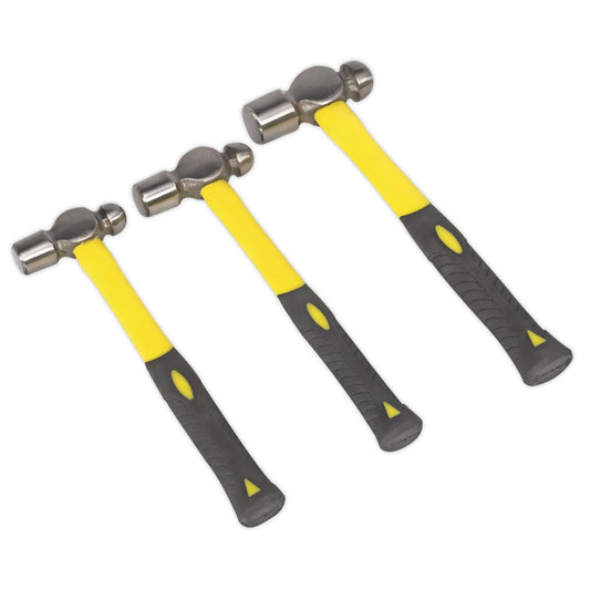 Sealey Ball Pein Hammer Set 3pc Fibreglass Shafts AK2031