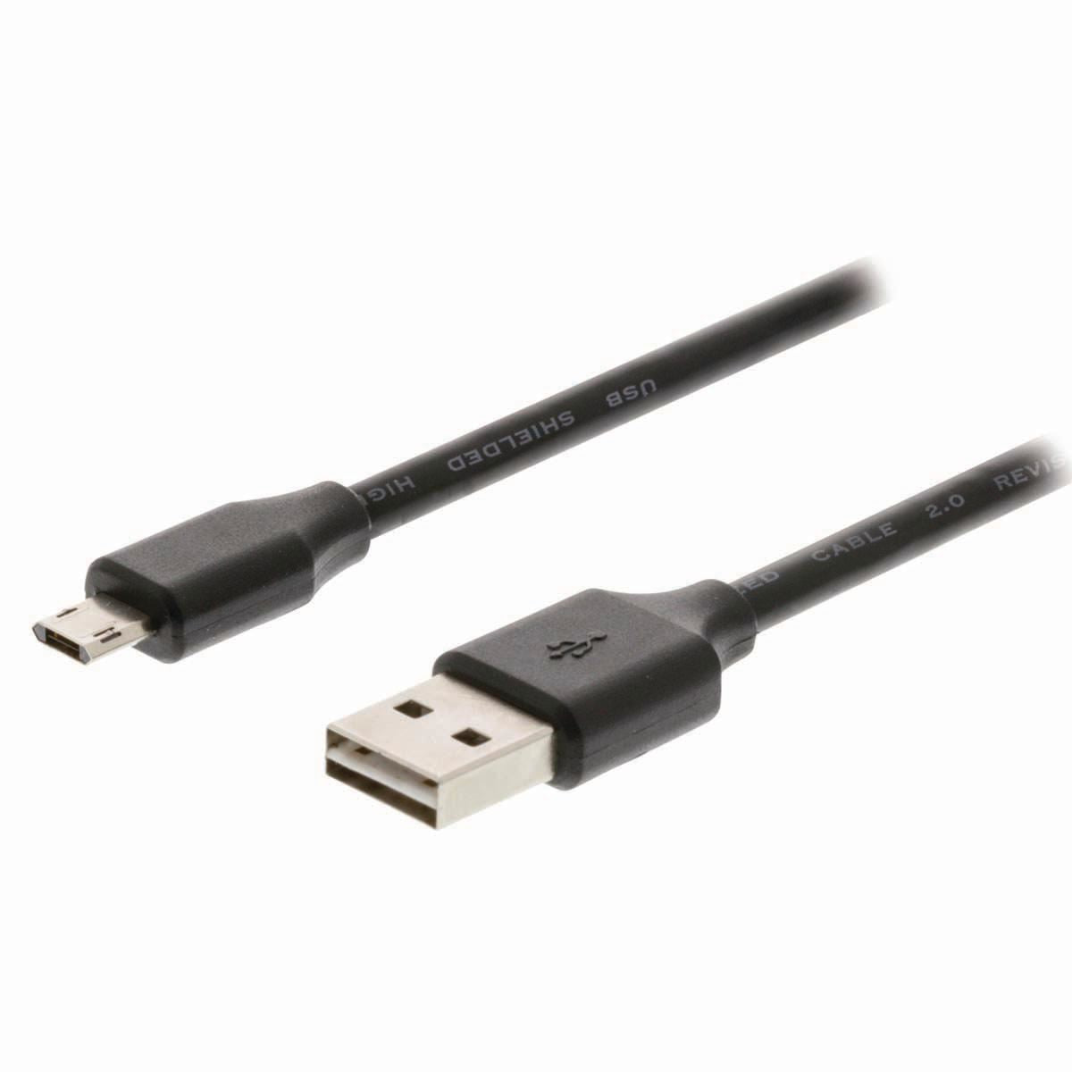 Nedis USB 2.0 Cable A Male to Micro B Male Reverisble 1m Black CCGB60510BK10