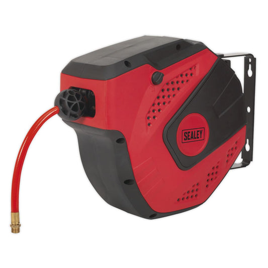 Sealey Air Hose Reel Auto-Rewind Control 10m 8mm ID - PU Hose SA821