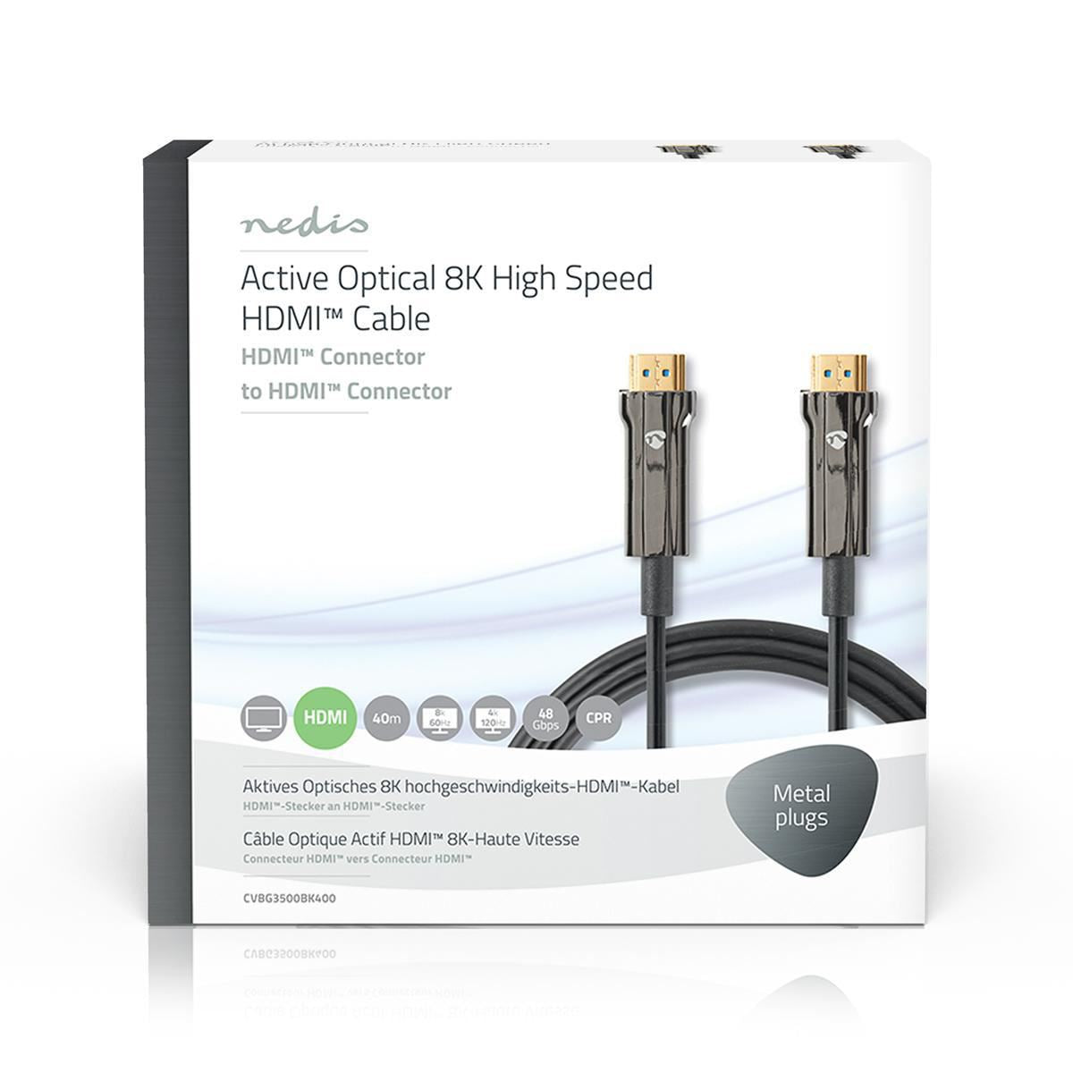 Nedis Ultra High Speed HDMI Cable AOC HDMI Connector to HDMI Connector 40m Black - CVBG3500BK400