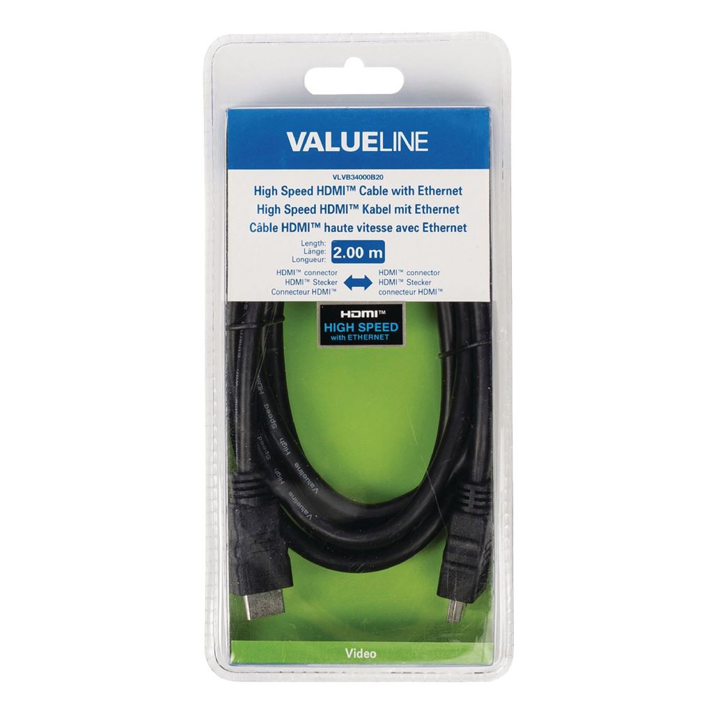 Glaxio High Speed HDMI cable to HDMI connector 2m black - CVGB34000BK20
