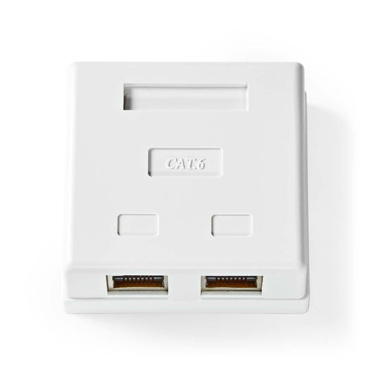 Nedis Network Wall Box On-Wall 2 port(s) STP CAT6 Straight Female Gold Plated