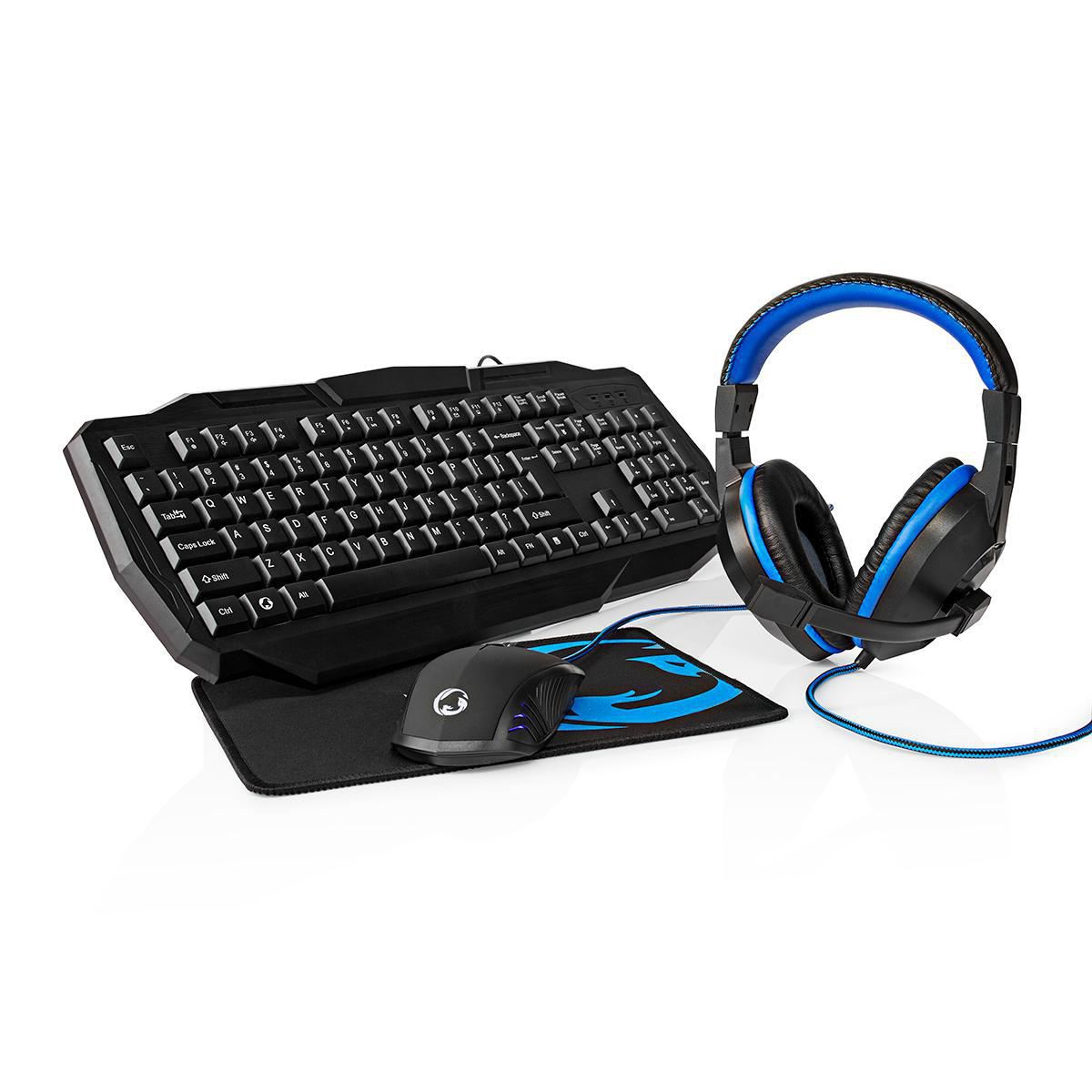 Gaming Combo Kit 4-in-1 Keyboard, Headset, Mouse & Mouse Pad US  Layout - GCK41100BKUS