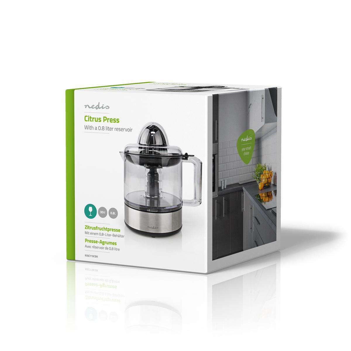 Nedis Citrus Juicer Press 30W 0.8L Lime, Lemon, Orange Squeezer Black - KAJC110CBK
