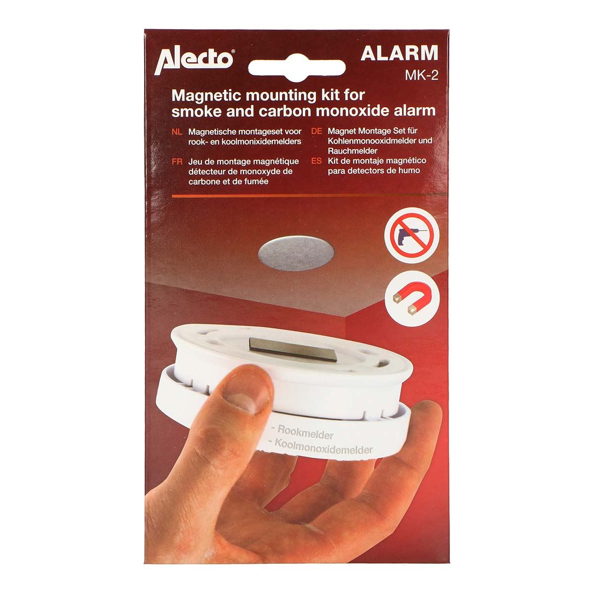 Alecto MK-2 Magnetic mounting kit for smoke detectors & carbon monoxide alarms
