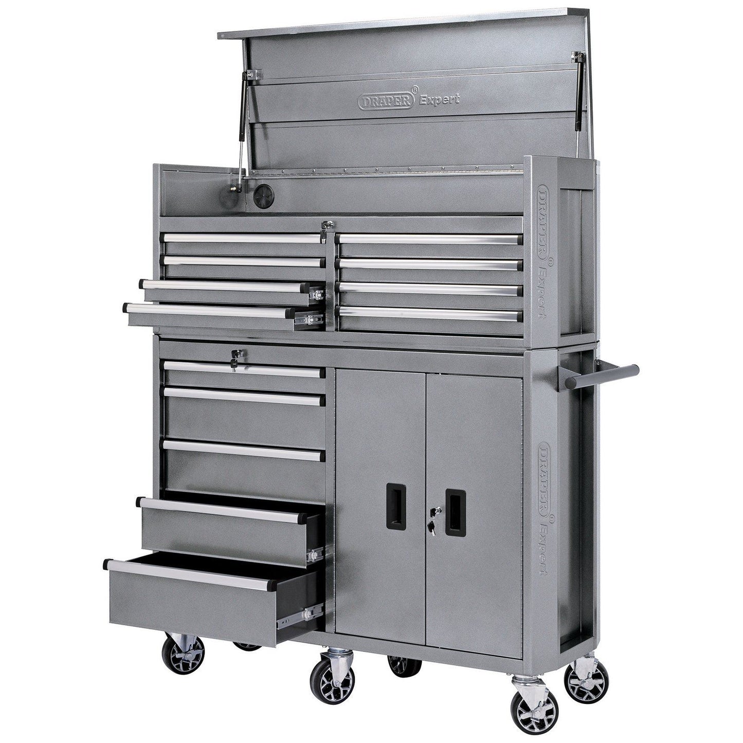 Draper Expert Silver 13 Drawer 52" Combined Roller Cabinet & Tool Chest 70507