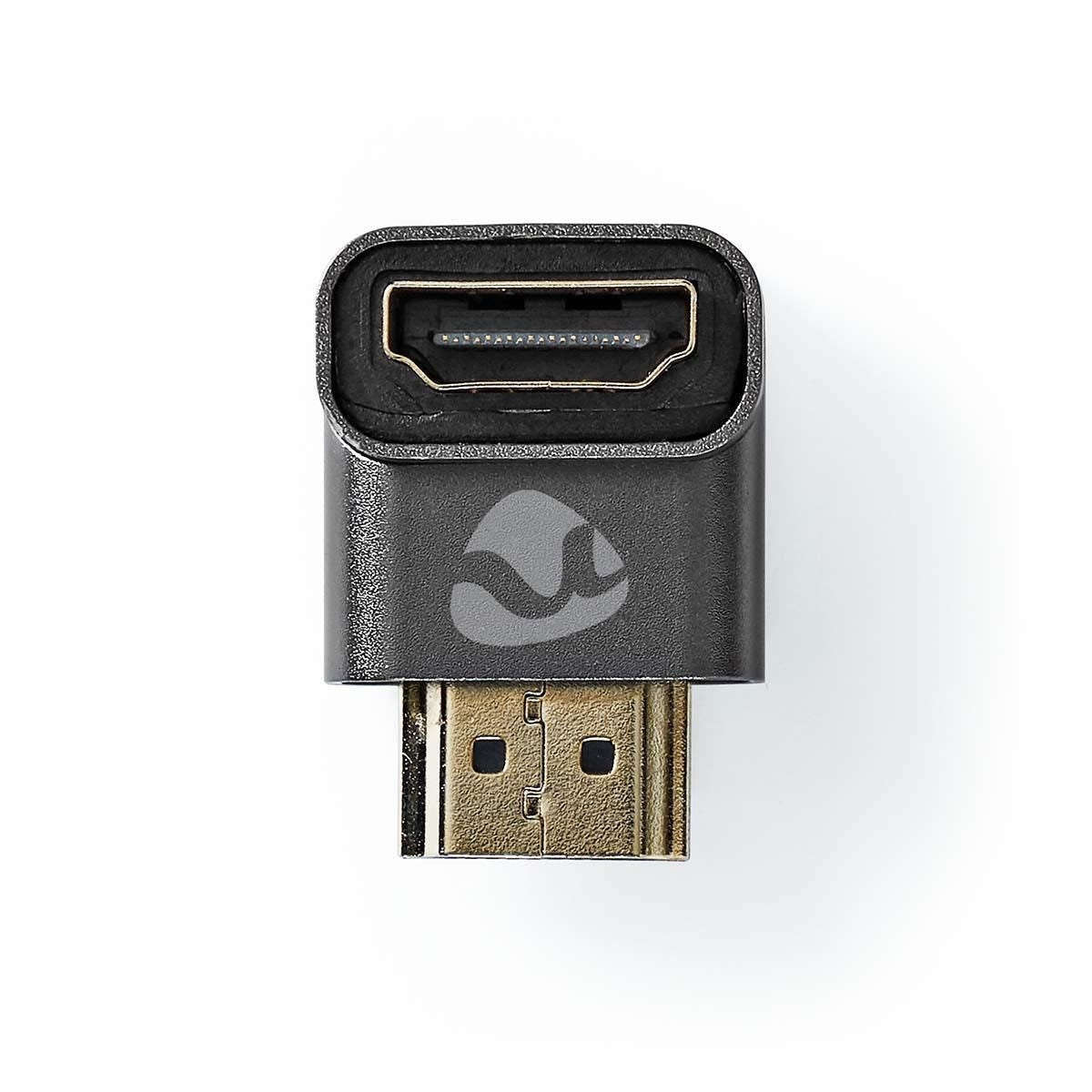 Nedis 90° HDMI Female to HDMI Male 90 Degree Coupler Gold Plated Gunmetal Grey - CVTB34901GY