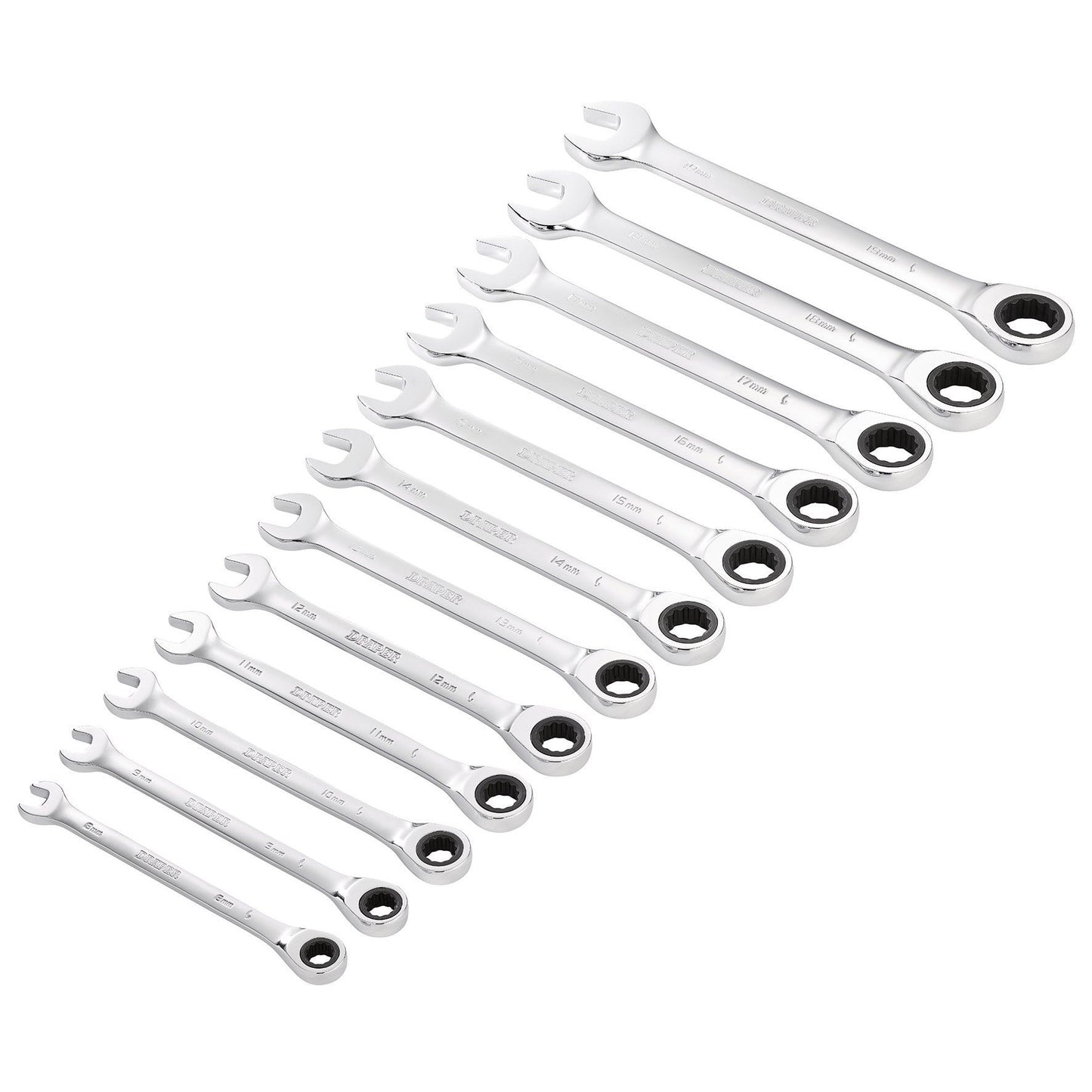 Draper 12 Piece Ratcheting Spanner Set 8230MM/12 - 27689