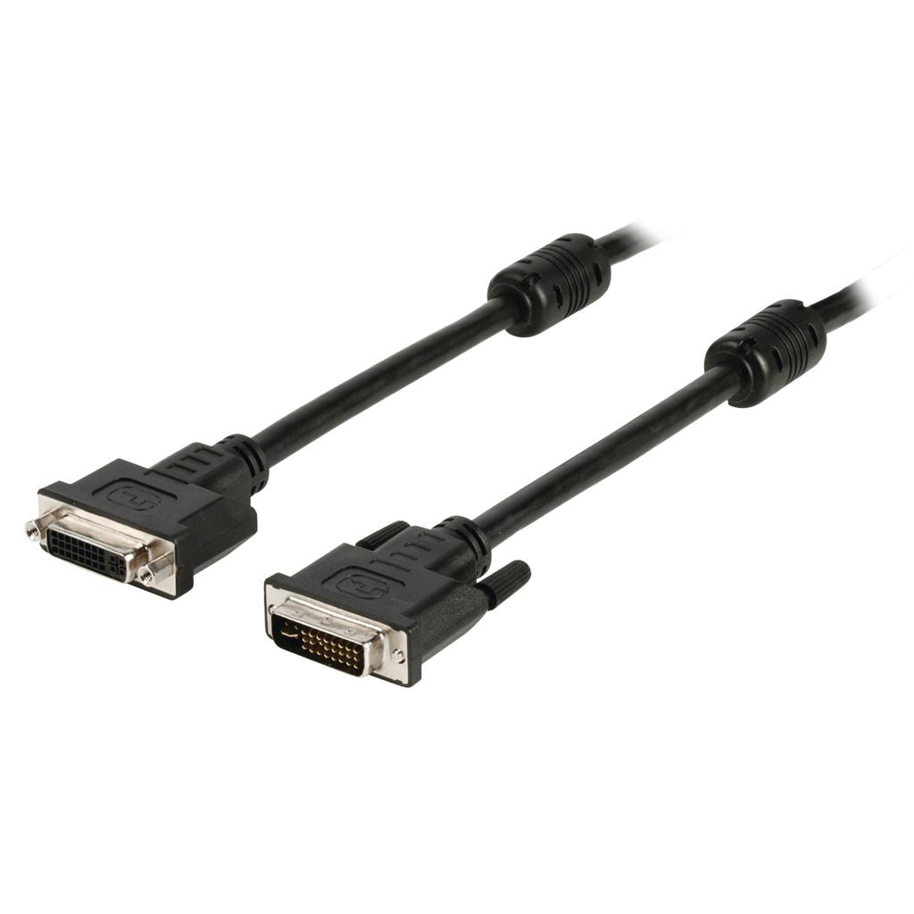 Glaxio DVI extension cable DVI-I 24+5-pin male - DVI-I 24+5-pin female 2m black - CCGP32055BK20