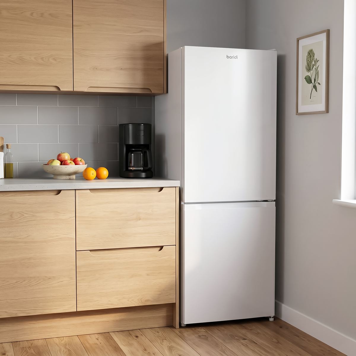 Baridi  60/40 Smart Frost Fridge Freezer 227L Capacity � White DH326