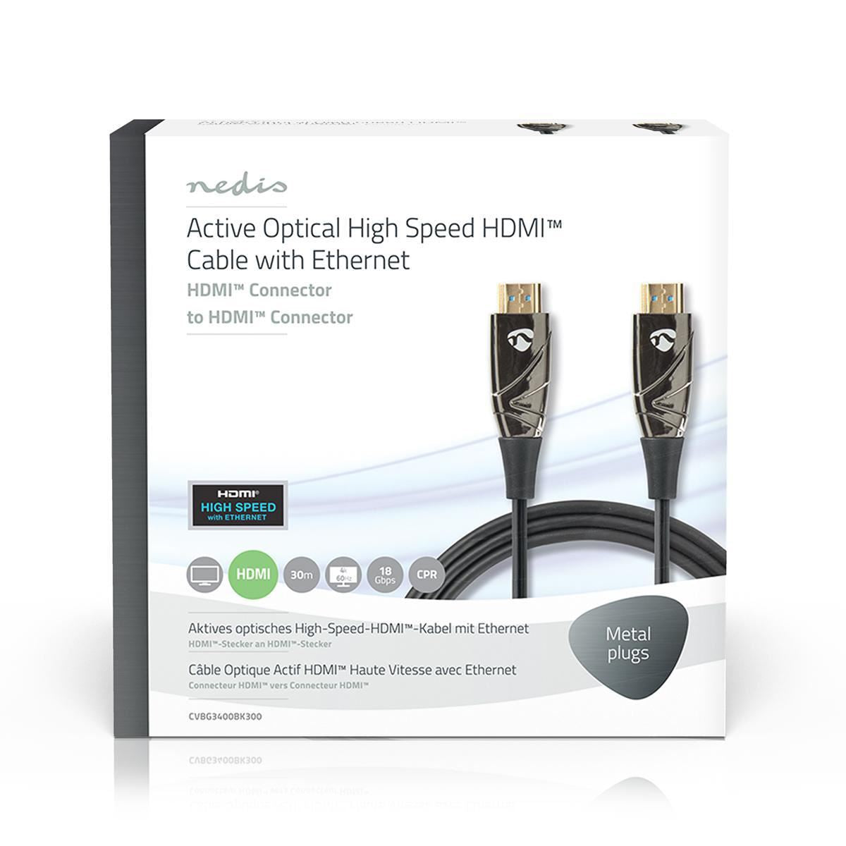 Nedis High Speed HDMI Cable with Ethernet AOC to HDMI Connector 30m - CVBG3400BK300