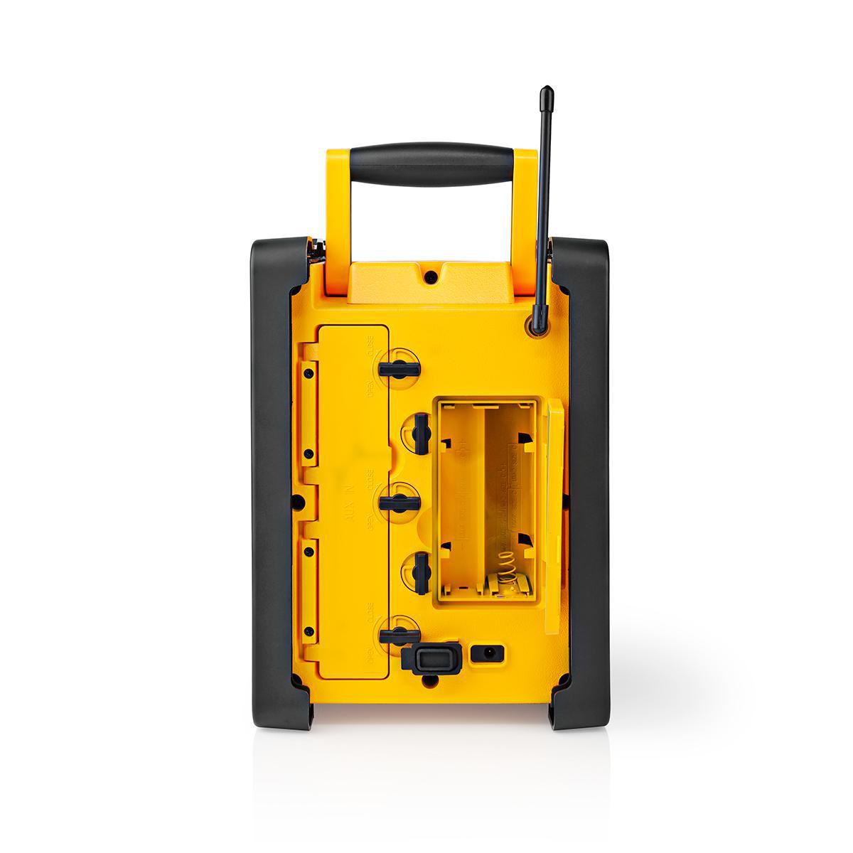 Nedis Jobsite FM Radio 15W Bluetooth® IPX5 Carrying Handle Yellow/Black - RDFM3100YW