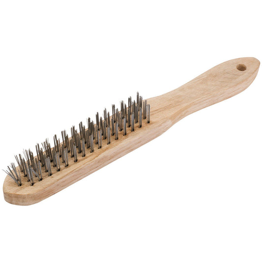 Draper Redline 68723 4 Row Wire Scratch Brush Solid Wood Handle Cleaning