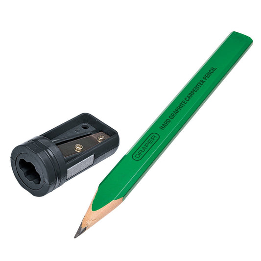 Draper Carpenter's Pencils with Sharpener (Pack of 10)