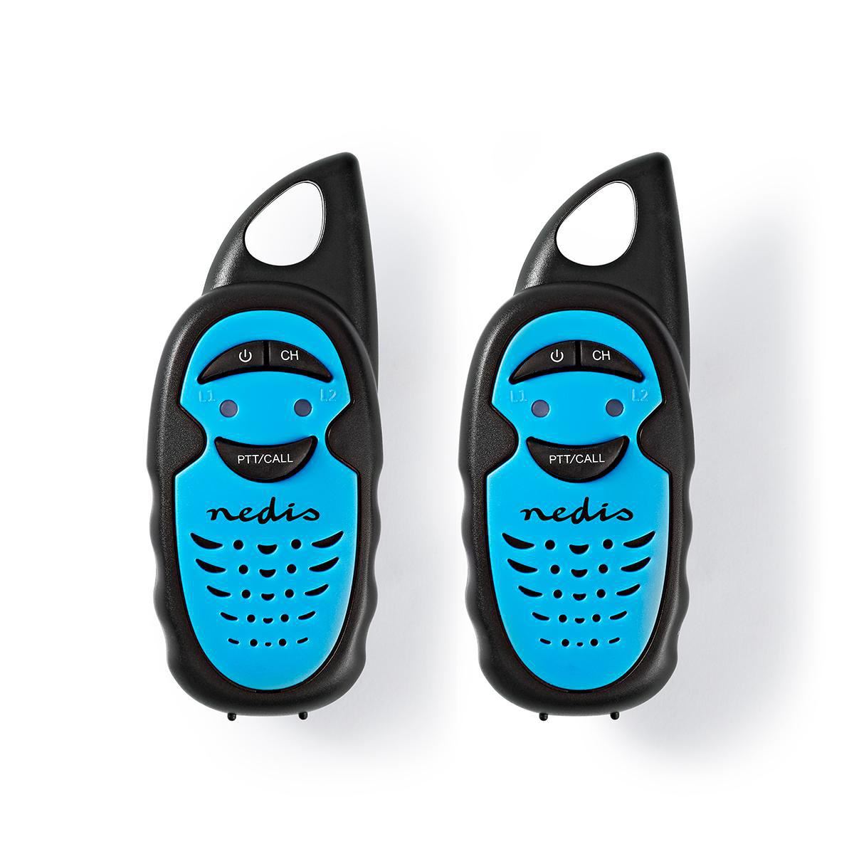 Nedis Walkie-Talkie Range 3 km 3 Channels PTT 2 Pieces Blue/Black - WLTK0300BU