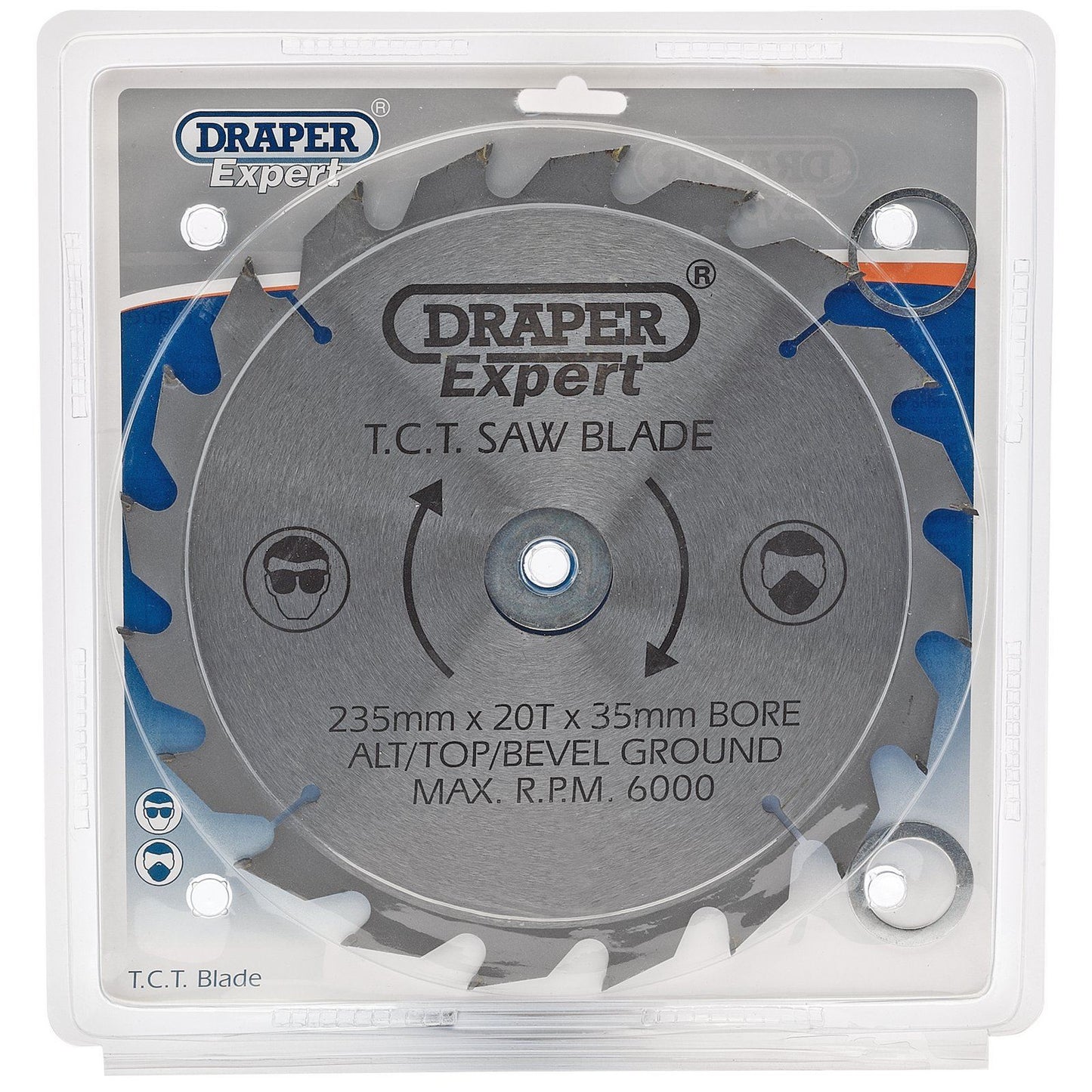 Draper Expert Circular Saw Blade 235mm x 35mm Bore x 20T 16mm 25mm 30mm Rd Rings - 09483