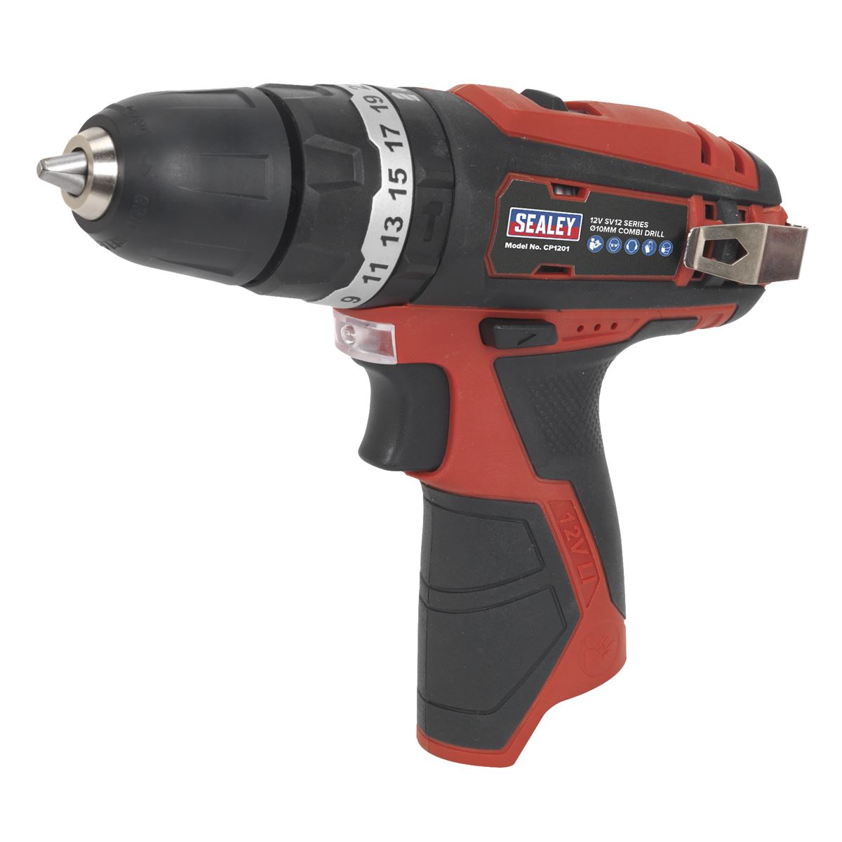 Sealey Cordless Hammer Drill/Driver 10mm 12V Li-ion - Body Only CP1201
