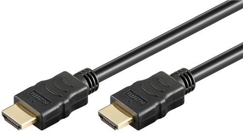 HDMI 0.5m cable with Ethernet gold-plated (Male Type A) Black